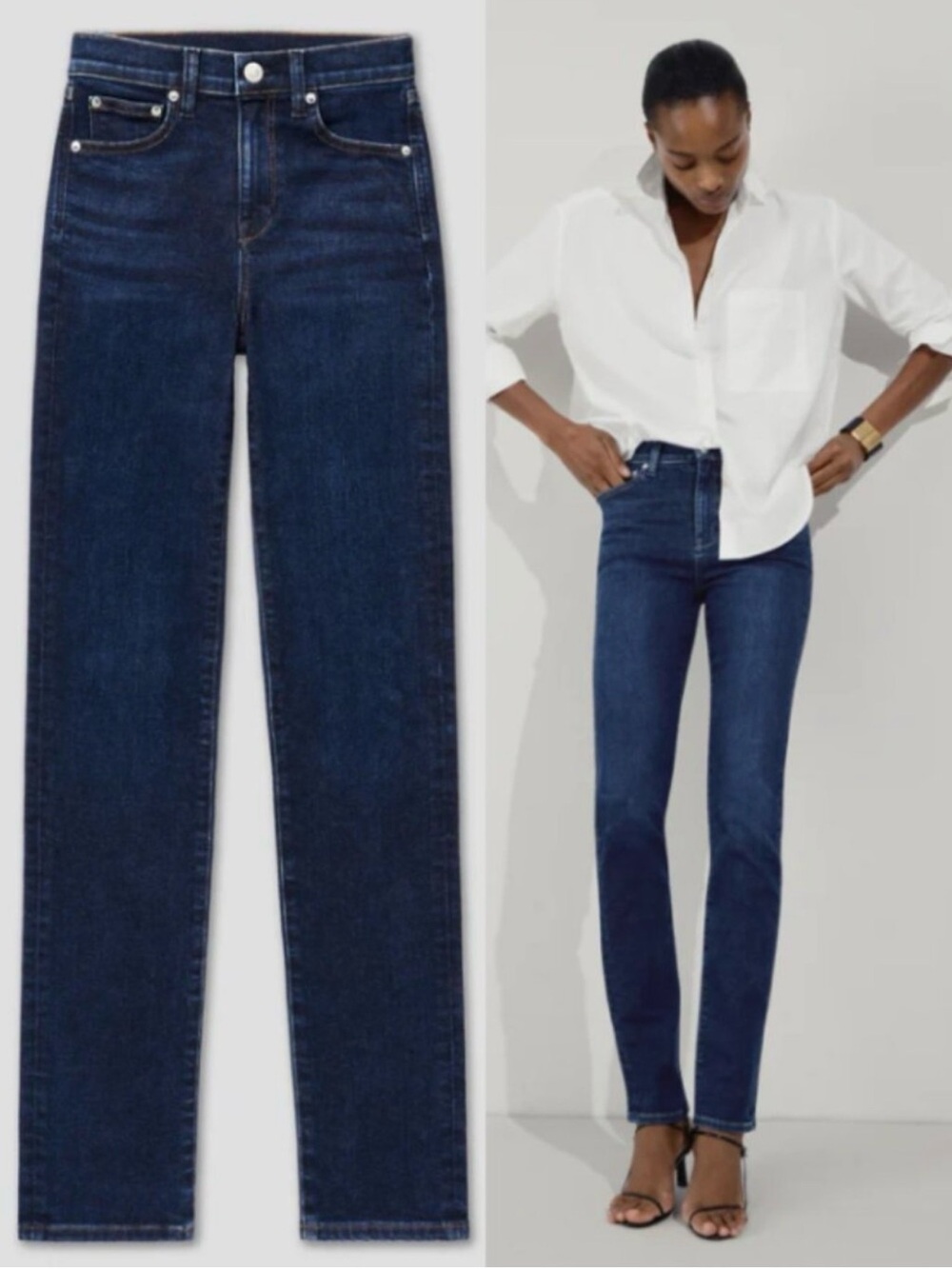 AYR The Swizzle Slim Leg High Rise Jeans in Lost Canyon Dark Wash size 30s